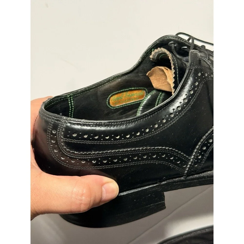 VTG Florsheim Royal Imperial Shop Black Wingtip Oxford Dress Shoes Men’s Sz 9.5